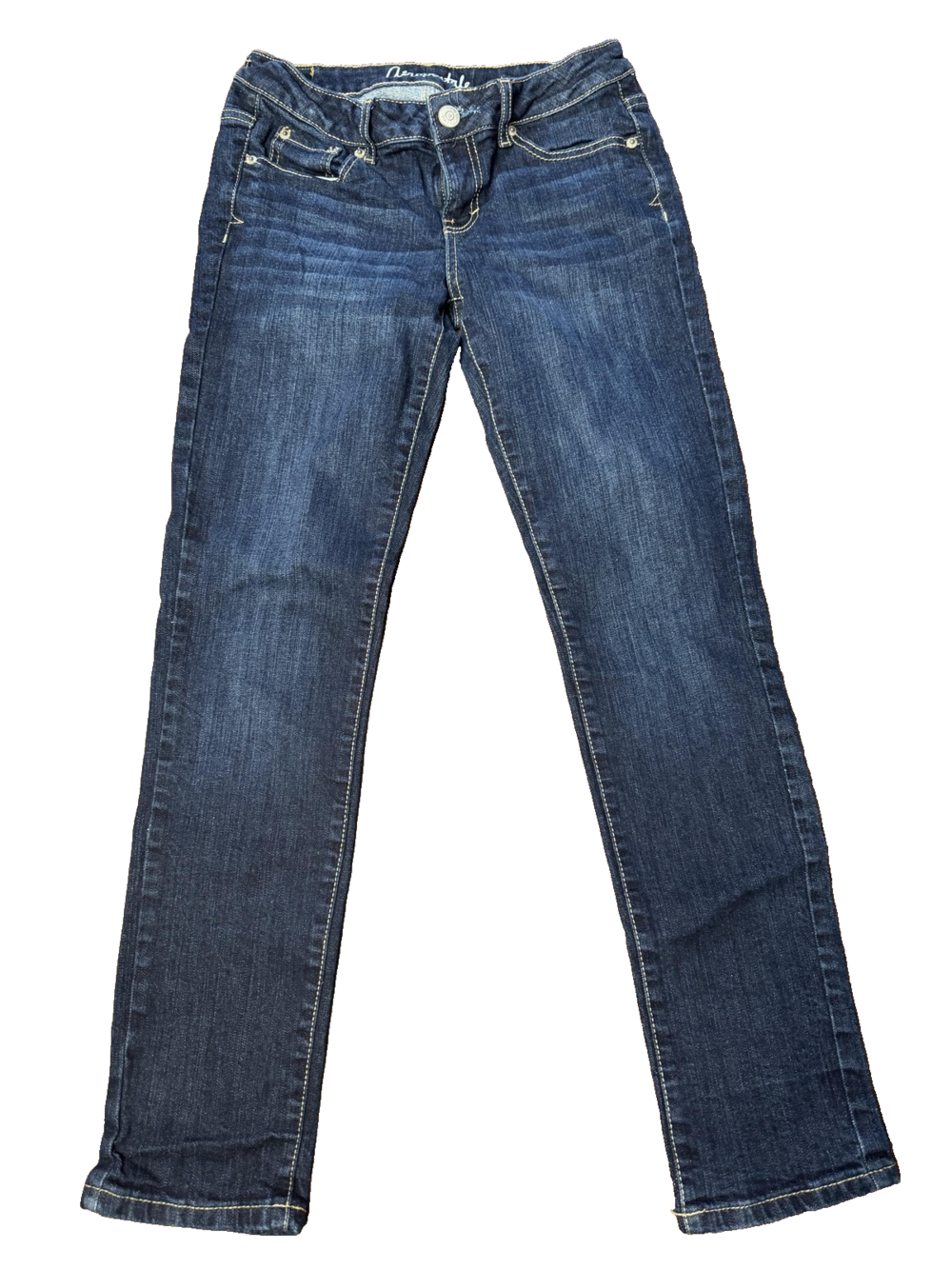 Aeropostale Jeans Womens 2 Short Blue Bayla Skinny Dark Wash Stretch Denim